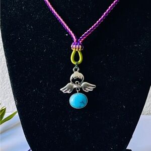 Natural Gemstone Turquoise Angel Necklace, Cheap Value For Money Unique jewelry